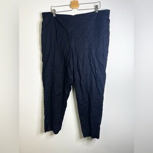 Eileen Fisher organic linen blue pull on pants